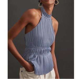 Anthropologie En Elly Pleated Halter Tank Medium *Small Flaw*